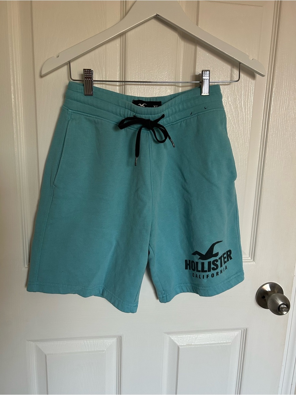 Hollister Teal Athletic Drawstring Logo Shorts
